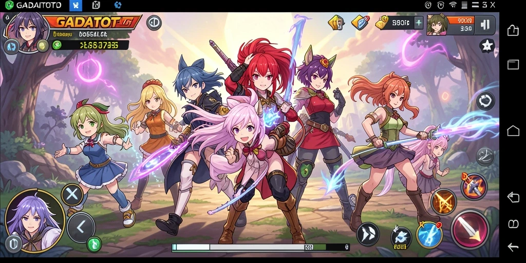 Tampilan gameplay seru di dunia <strong>GADAITOTO</strong> dengan karakter Anime.