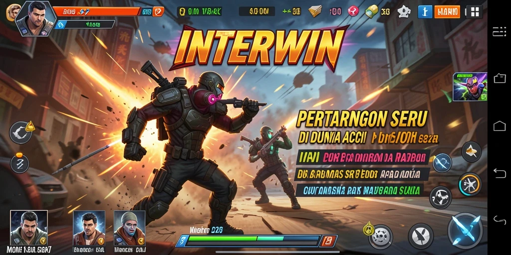 Screenshot INTERWIN menunjukkan aksi mendebarkan dalam pertarungan.