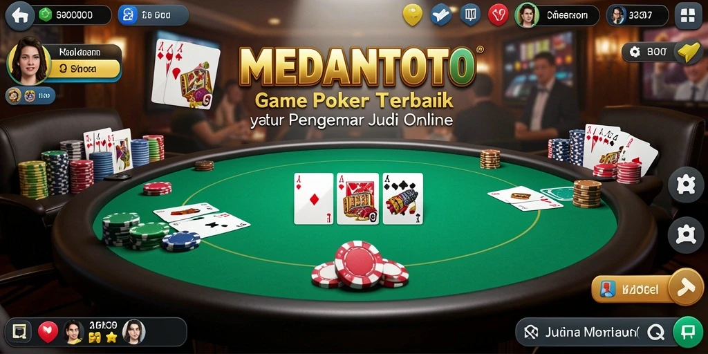 Screenshot gameplay MEDANTOTO menampilkan pertempuran Poker yang mendebarkan.