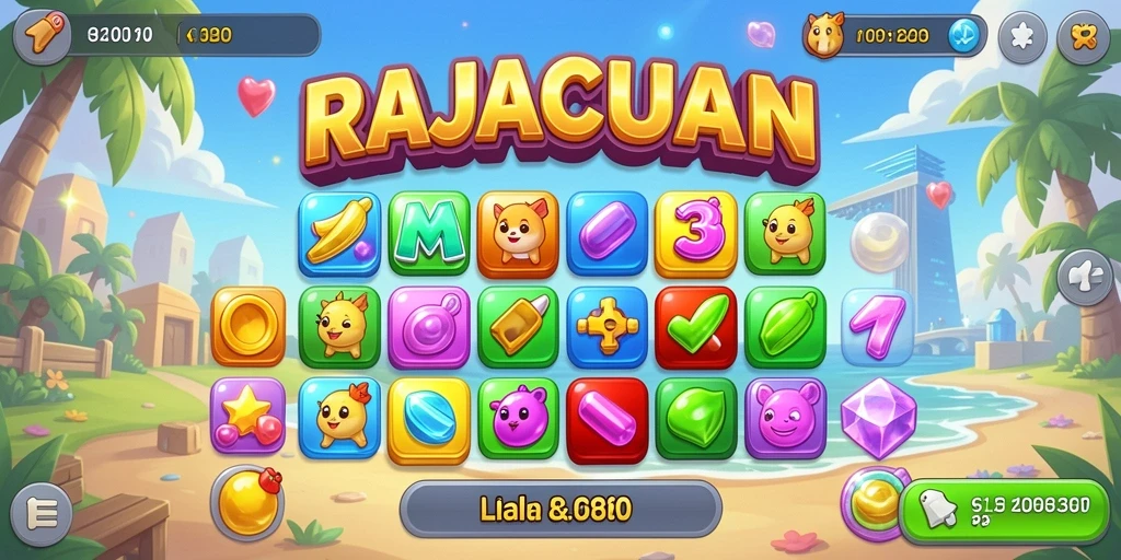 Tampilan gameplay RAJACUAN yang penuh warna dan mengasyikkan.