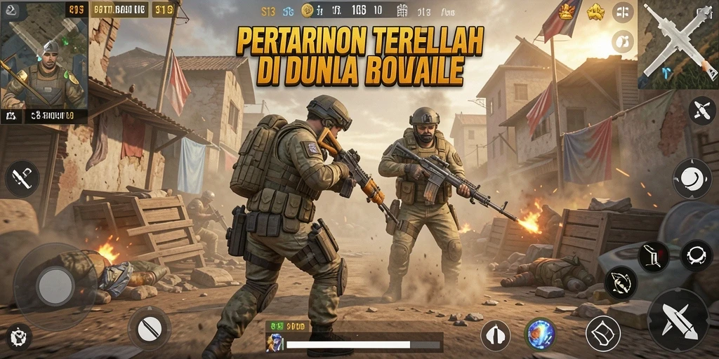 Screenshot menunjukkan aksi seru dalam pertarungan Battle Royale.